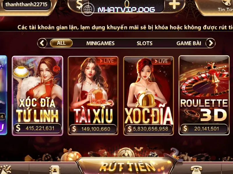 Chọn xóc đĩa Tứ linh trên sảnh chính Nhatvip